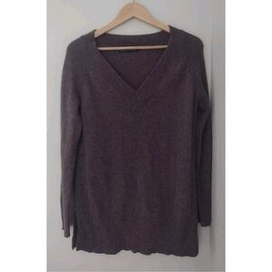 Claudia Nichole Wool Cashmere V Neck Tunic Sweater